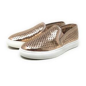 Steve Madden Girls Jellen Slip On Flat Sneaker Rose Gold Metallic Size 4 M US